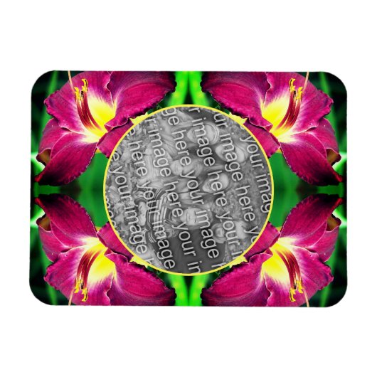 Daylily Flower Lijst Creëer Uw eigen foto Magneet (Horizontaal)