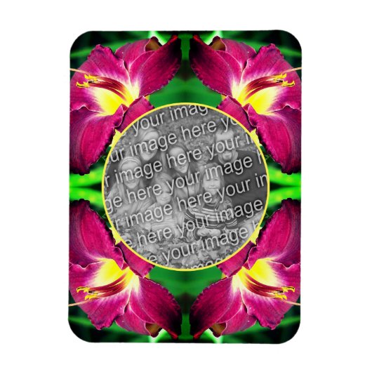 Daylily Flower Lijst Creëer Uw eigen foto Magneet (Verticaal)
