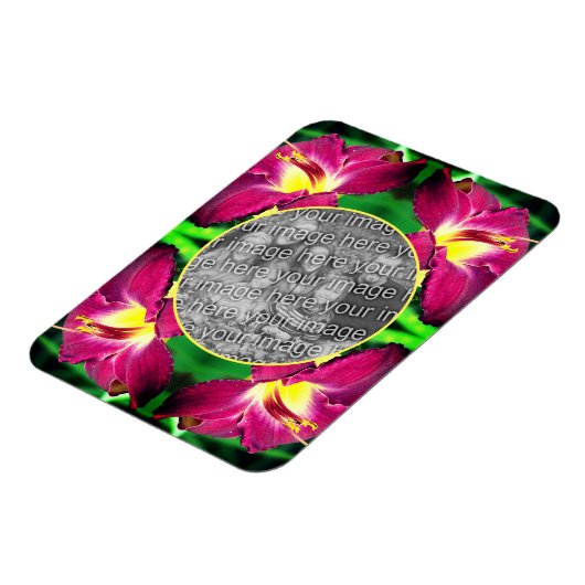 Daylily Flower Lijst Creëer Uw eigen foto Magneet (Linkerzijde)