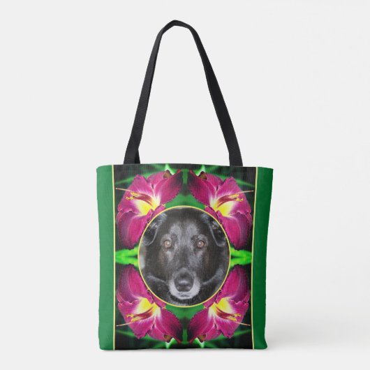 Daylily Flower Lijst Creëer Uw eigen foto Tote Bag (Achterkant)