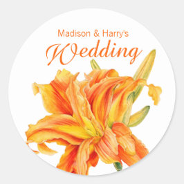Daylily Hemerocallis floral oranje stickers