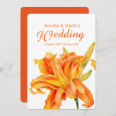 Daylily Hemerocallis florsinaasappel bruiloft Kaart (Voorkant / Achterkant)