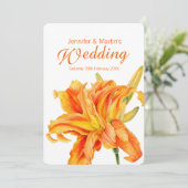 Daylily Hemerocallis florsinaasappel bruiloft Kaart (Staand voorkant)