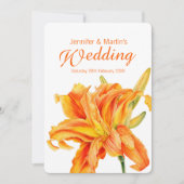 Daylily Hemerocallis florsinaasappel bruiloft Kaart (Voorkant)
