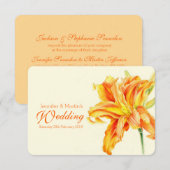 Daylily Hemerocallis-uitnodiging voor het florale  Kaart (Voorkant / Achterkant)