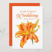 Daylily Hemerocallis-uitnodiging voor het florale Kaart (Voorkant / Achterkant)