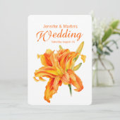 Daylily Hemerocallis-uitnodiging voor het florale  Kaart (Staand voorkant)