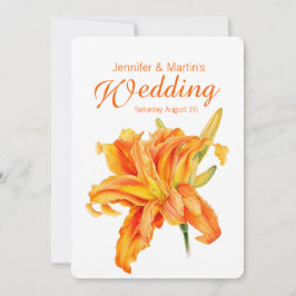 Daylily Hemerocallis-uitnodiging voor het florale  Kaart