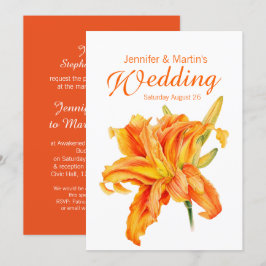 Daylily Hemerocallis-uitnodiging voor het florale Kaart