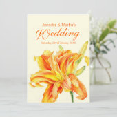 Daylily Hemerocallis-uitnodiging voor het florale  Kaart (Staand voorkant)