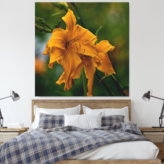 Daylily "Jersey Spider" Canvas Afdruk (Insitu (Slaapkamer))