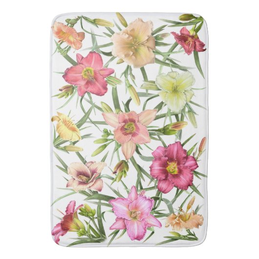 Daylivlies over de hele wereld badmat (Voorkant Verticaal)