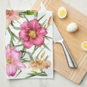 Daylivlies over de hele wereld theedoek (Quarter Fold)