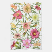 Daylivlies over de hele wereld theedoek (Verticaal)