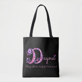 Dayna-naam en betekenis monogram zak tote bag
