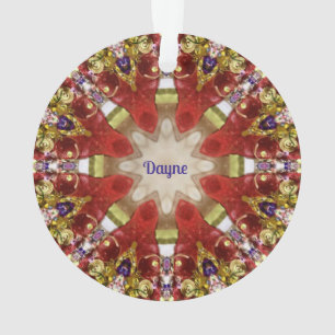 DAYNE ~ Kerstmis Rood Paars Goud Acryl ~ Ornament