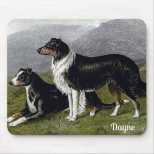 DAYNE ~ Schapen Honden Schilderij 1881 ~ C B Barbe Muismat
