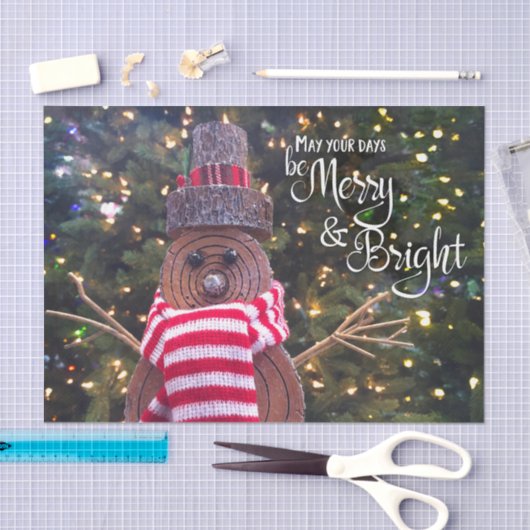 Days Be Merry en Bright Rustic Log Snowman Schatti Tissuepapier (Craft)