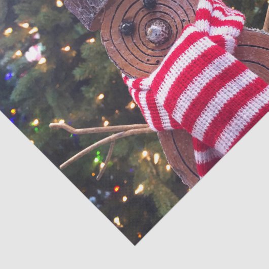 Days Be Merry en Bright Rustic Log Snowman Schatti Tissuepapier (Detail)