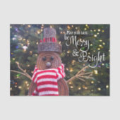 Days Be Merry en Bright Rustic Log Snowman Schatti Tissuepapier (Voorkant)