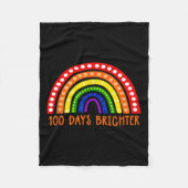 Days Brighter Fun Teacher 100ste schooldag Fleece Deken (Voorkant)