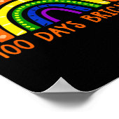 Days Brighter Fun Teacher 100ste schooldag Poster (Hoek)