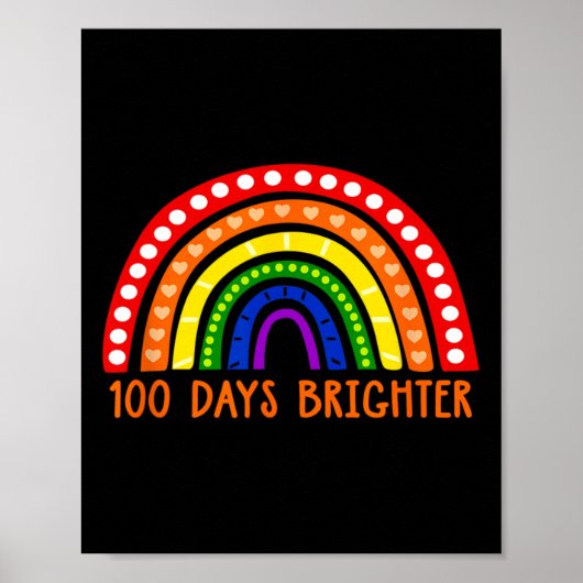 Days Brighter Fun Teacher 100ste schooldag Poster (Voorkant)
