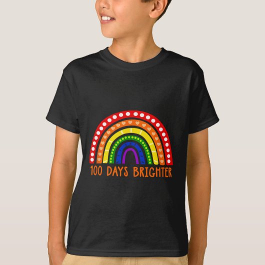Days Brighter Fun Teacher 100ste schooldag T-shirt (Voorkant)