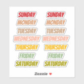 Days Color Font style Stickers (Vel)