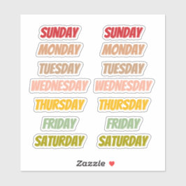 Days Color Font style Stickers