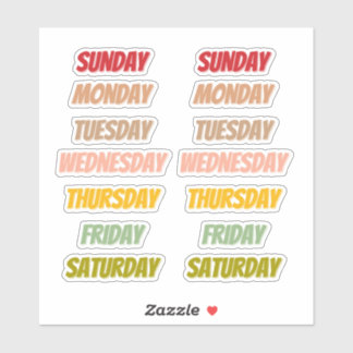 Days Color Font style Stickers
