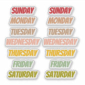Days Color Font style Stickers (Voorkant)