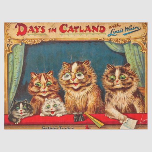 Days in Catland with Louis Wain by Louis Wain Tissuepapier (Voorkant)