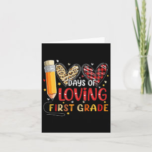 Days Of Loving First Grade Heart 100th Day Of Scho Kaart