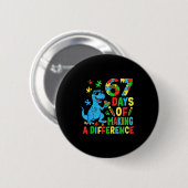 Days Of Making A Difference Dinosaur Autism Teache Ronde Button 5,7 Cm (Voorkant /achterkant)