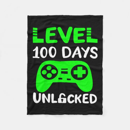 Days of School Gamer Level 100 ontgrendeld Fleece Deken (Voorkant)