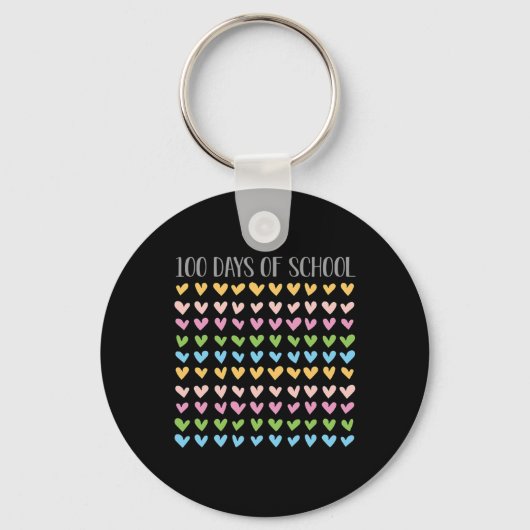 Days of School Hearts 100e lerarenretro Sleutelhanger (Voorkant)