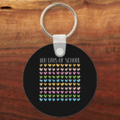 Days of School Hearts 100e lerarenretro Sleutelhanger (Voorkant)