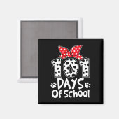 Days of School Schattigee hond Happy 100th Day Stu Magneet (Voorkant / Achterkant)