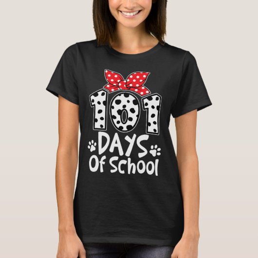 Days of School Schattigee hond Happy 100th Day Stu T-shirt (Voorkant)