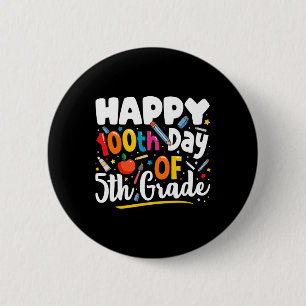 Days of School Teacher Gift 100e dag van het 5e le Ronde Button 5,7 Cm