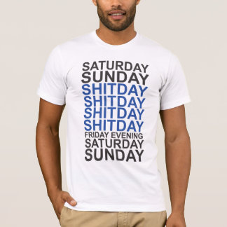 Days of the week black-blue t-shirt