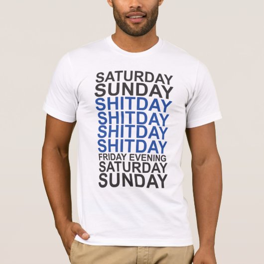 Days of the week black-blue t-shirt (Voorkant)