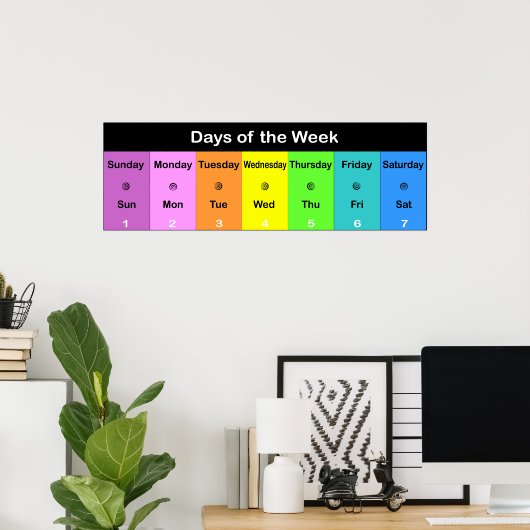Days of the Week Poster (Thuiskantoor)