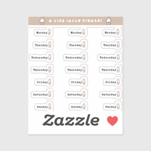 Days of the week sticker sheet (Vel)