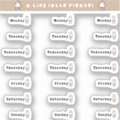 Days of the week sticker sheet (Voorkant)