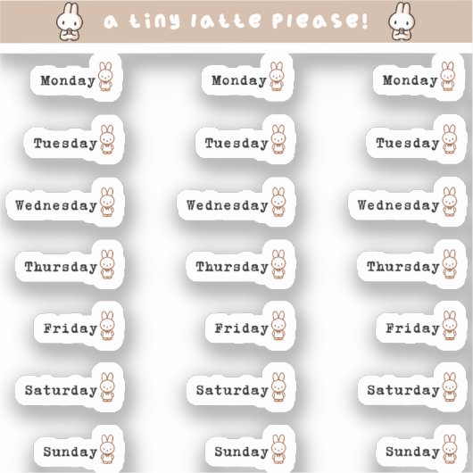 Days of the week sticker sheet (Voorkant)