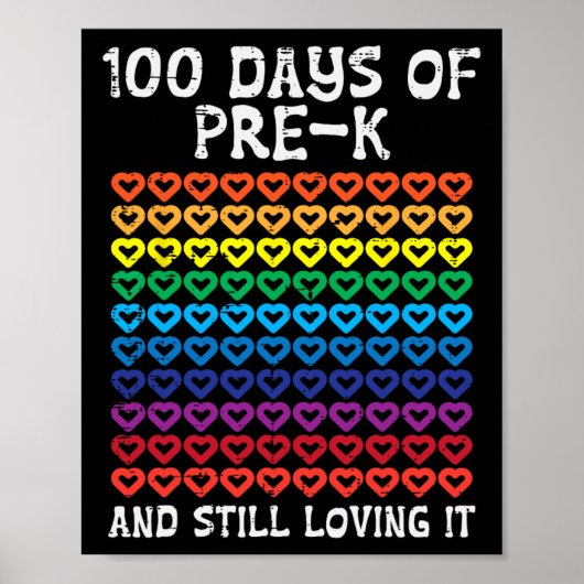 Days Pre-K Loving It Hearts 100ste Dag van de Scho Poster (Voorkant)