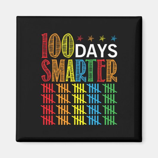 Days Smarter Happy 100ste dag van de School Studen Magneet (Voorkant)