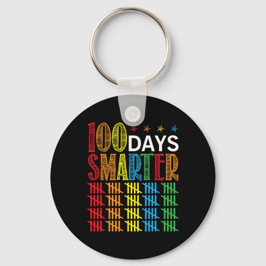 Days Smarter Happy 100ste dag van de School Studen Sleutelhanger (Voorkant)